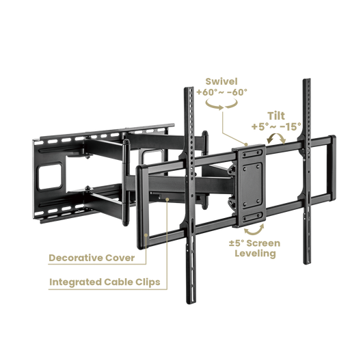 Wolff mount heavy duty muurbeugel tot 120 inch tvb-121-maat